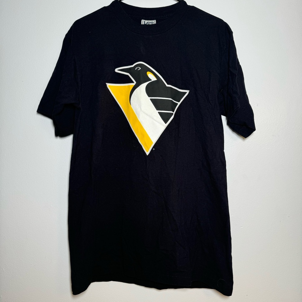 Vintage Pittsburgh Penguins Lemieux 66 NHL Hockey Lee Sport Large T-Shirt EUC - Picture 8 of 9